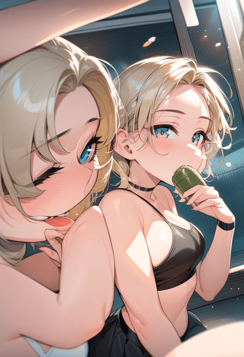 Wearing short black tennis skirt and a crop top shirt, portrait picture, looking at the viewer with a smile