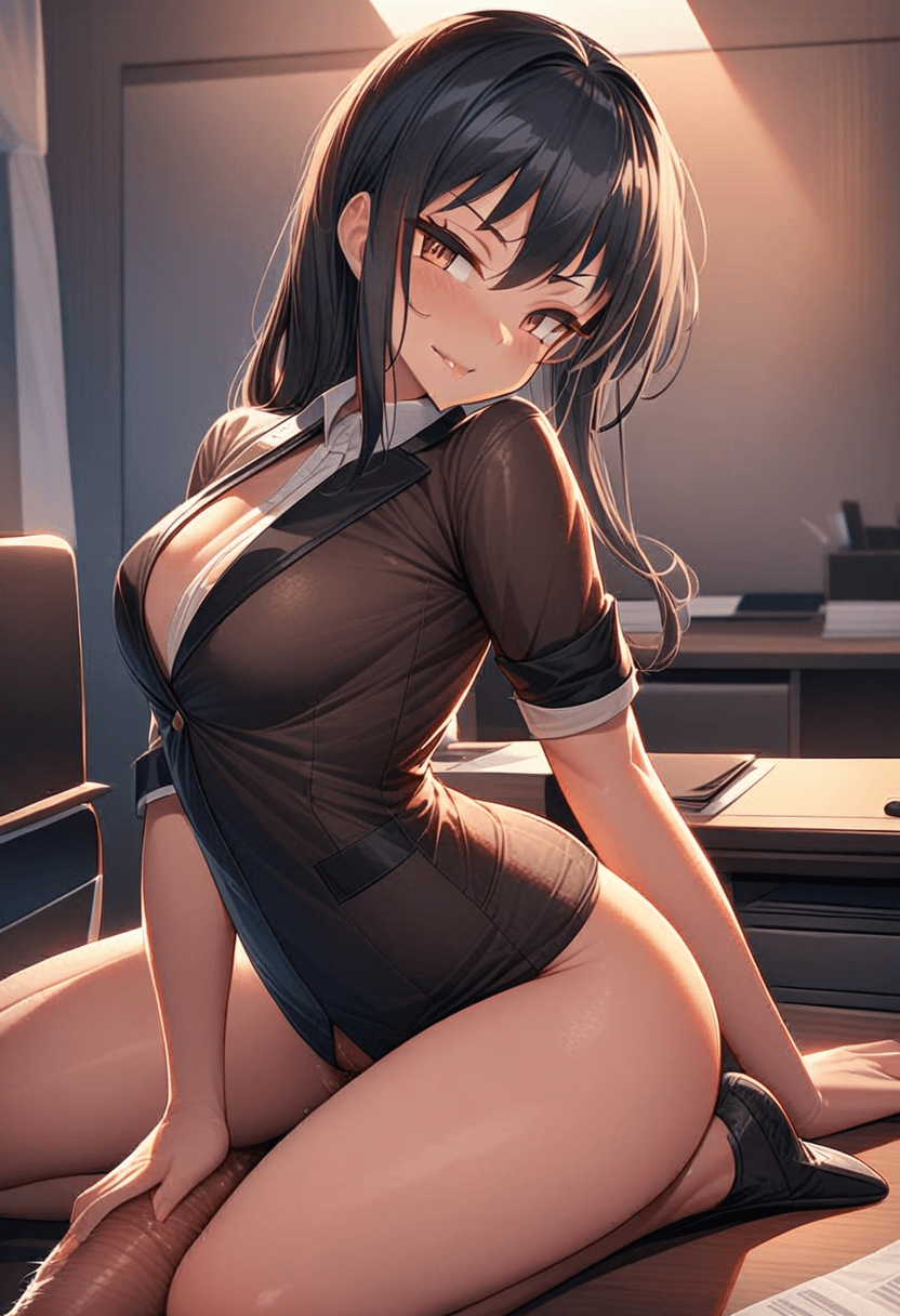 Explicit hardcore sex scene,  realistic skin textures, highly detailed, professional pornographic photography style, intense facial expression, office setting, dramatic lighting, licking big dick in mouth , kneeling pose, elegant position