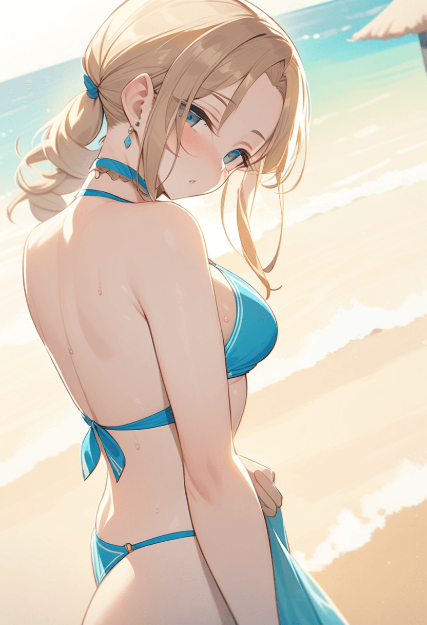 wearing a stylish bikini on the beach