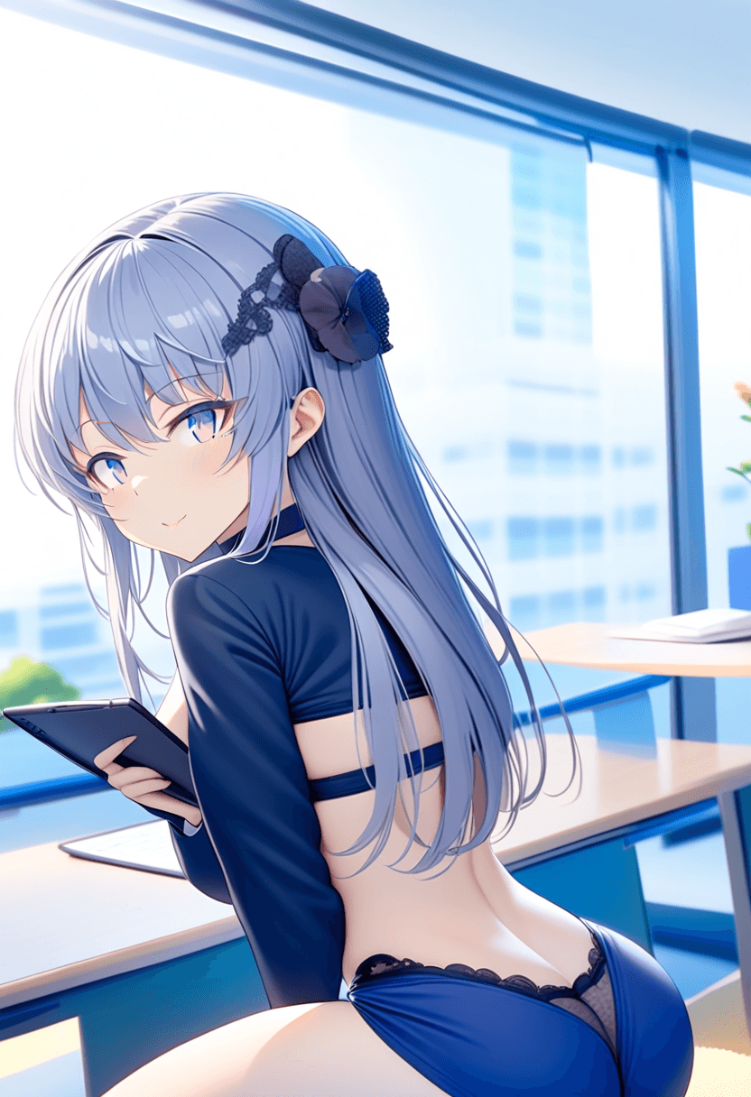 24-year-old caucasian woman, confident businesswoman, fit body type, athletic curves, energetic presence, sophisticated makeup, styled hair, wearing a tailored navy blue power suit, sitting at an executive desk, holding a tablet, warm, bright smile, looking at viewer, modern corner office, city skyline view through floor-to-ceiling windows, professional headshot style, photorealistic, high detail, full body, sitting casually, relaxed pose, tanning on a beach lounger, standing confidently, full body shot, squatting position, athletic pose, kneeling pose, elegant position, wearing a stylish bikini on the beach, stretching gracefully, in a beautiful garden with flowers