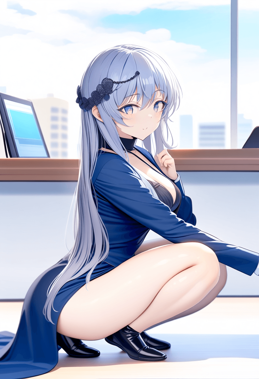 24-year-old caucasian woman, confident businesswoman, fit body type, athletic curves, energetic presence, sophisticated makeup, styled hair, wearing a tailored navy blue power suit, sitting at an executive desk, holding a tablet, warm, bright smile, looking at viewer, modern corner office, city skyline view through floor-to-ceiling windows, professional headshot style, photorealistic, high detail, full body, sitting casually, relaxed pose, tanning on a beach lounger, standing confidently, full body shot, squatting position, athletic pose, kneeling pose, elegant position, wearing a stylish bikini on the beach, stretching gracefully, in a beautiful garden with flowers