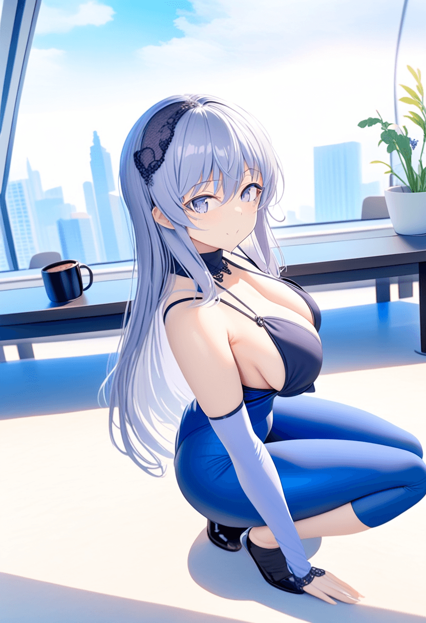 24-year-old caucasian woman, confident businesswoman, fit body type, athletic curves, energetic presence, sophisticated makeup, styled hair, wearing a tailored navy blue power suit, sitting at an executive desk, holding a tablet, warm, bright smile, looking at viewer, modern corner office, city skyline view through floor-to-ceiling windows, professional headshot style, photorealistic, high detail, full body, sitting casually, relaxed pose, tanning on a beach lounger, standing confidently, full body shot, squatting position, athletic pose, kneeling pose, elegant position, wearing a stylish bikini on the beach, stretching gracefully, in a beautiful garden with flowers