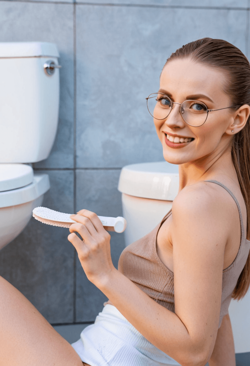 Licking the toilet seat
